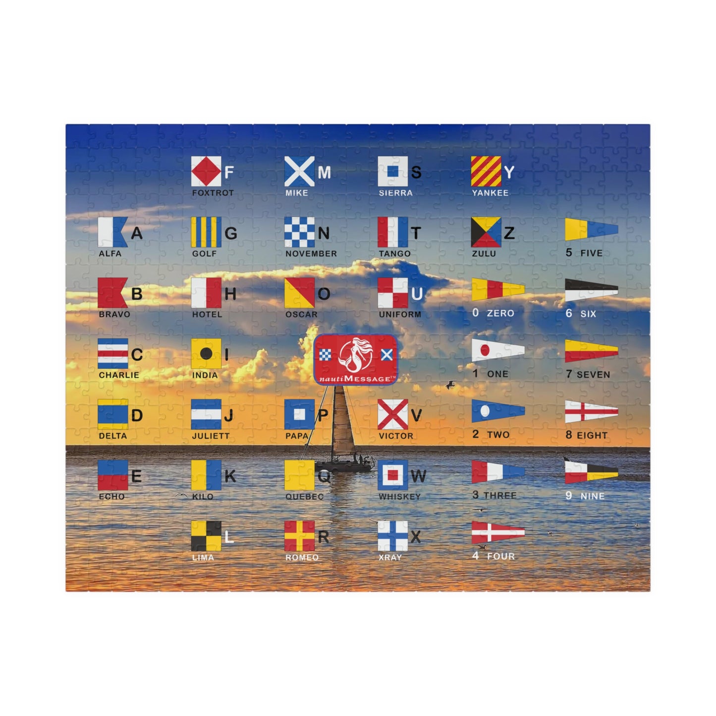 nautiMessage Signal Flag Puzzle  (110, 252, 520-piece) - Sailing