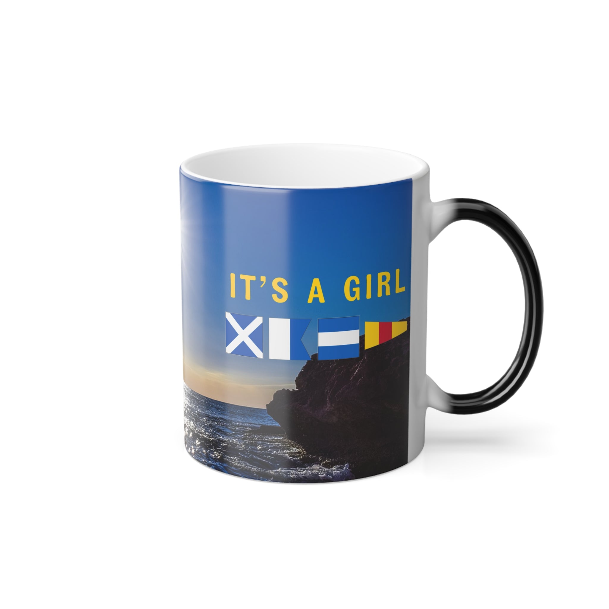 nautiMessage Hidden Message Gender Reveal Mug  - MIKE ALFA KILO ZERO - It's a Girl