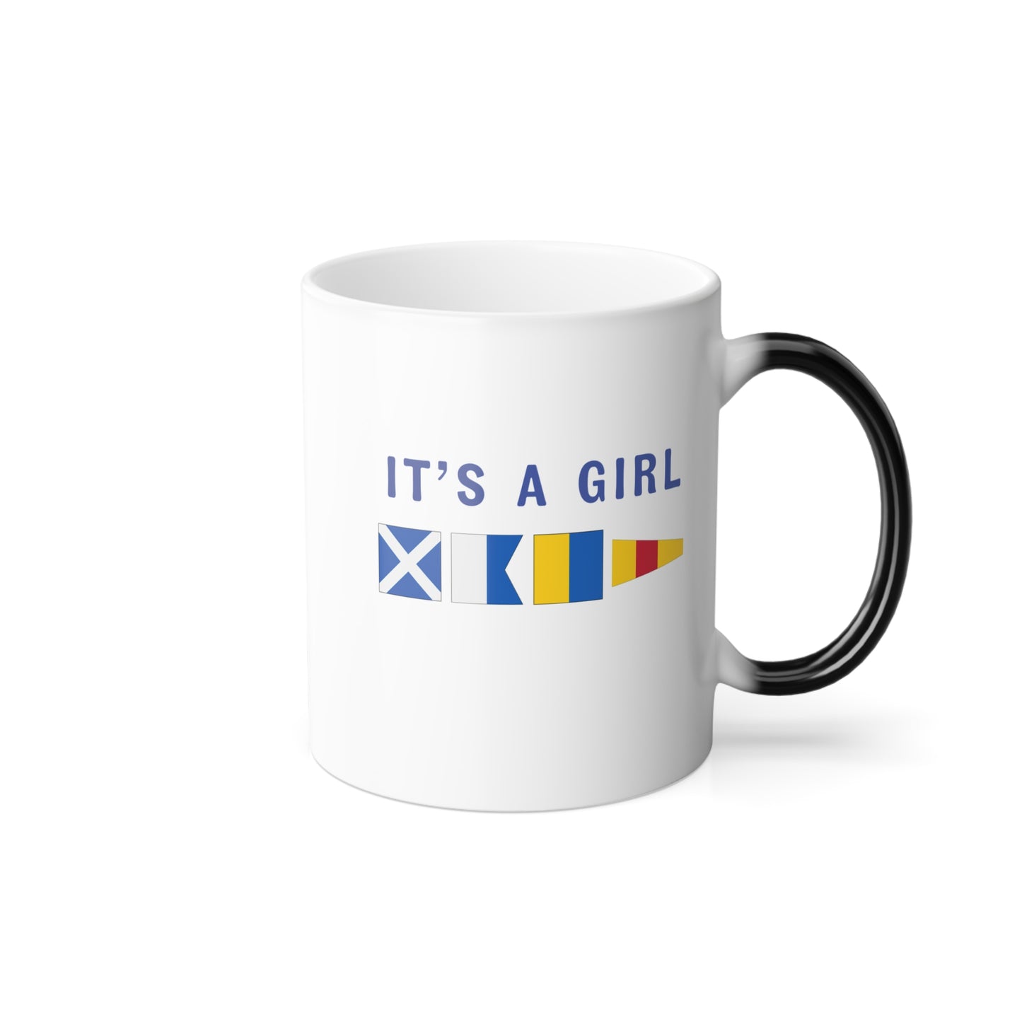 nautiMessage Hidden Message Gender Reveal Mug  - MIKE ALFA KILO ZERO - It's a Girl