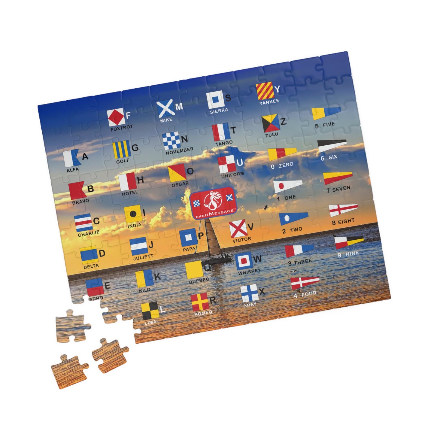 nautiMessage Signal Flag Puzzle  (110, 252, 520-piece) - Sailing