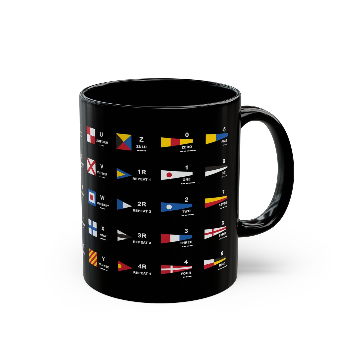 nautiMessage Black Mug - All Signal Flags