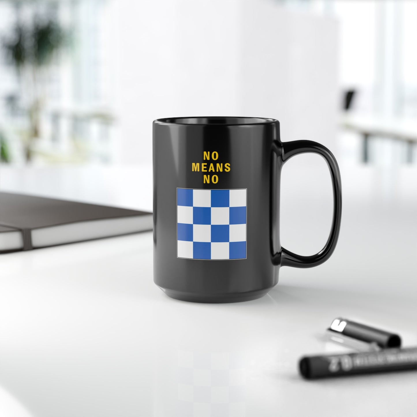 nautiMessage Black Mug - NOVEMBER - No Means No