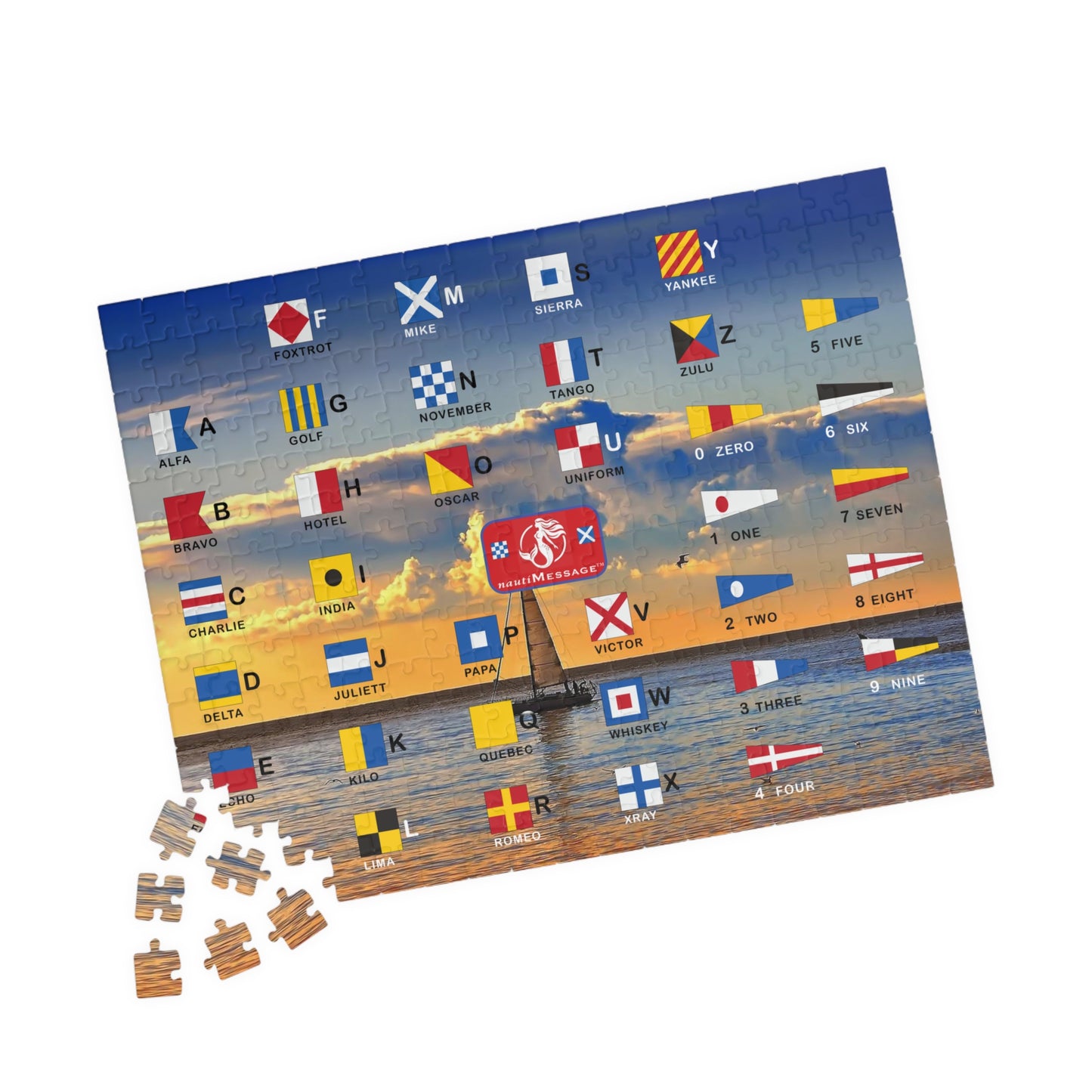 nautiMessage Signal Flag Puzzle  (110, 252, 520-piece) - Sailing