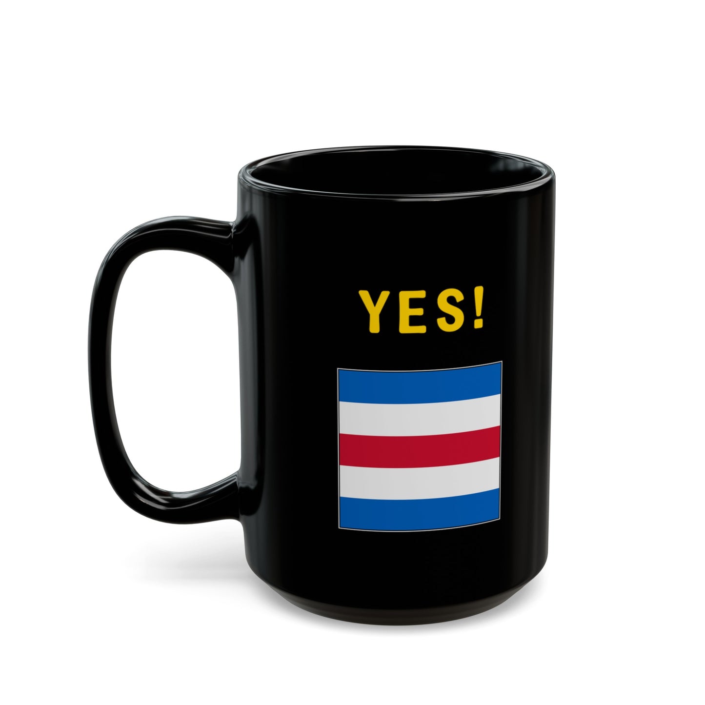 nautiMessage Black Mug - YES/NO - Charlie and November Flags