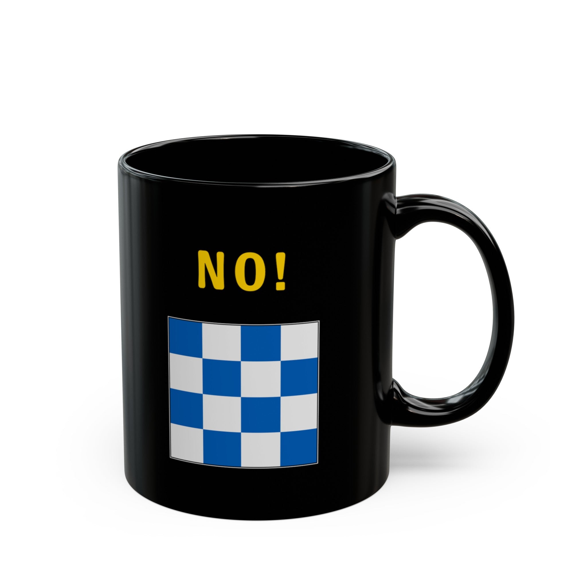 nautiMessage Black Mug - YES/NO - Charlie and November Flags